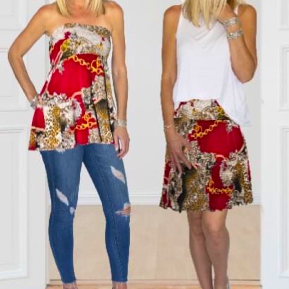 Red/Gold Chain - Skirt/Top